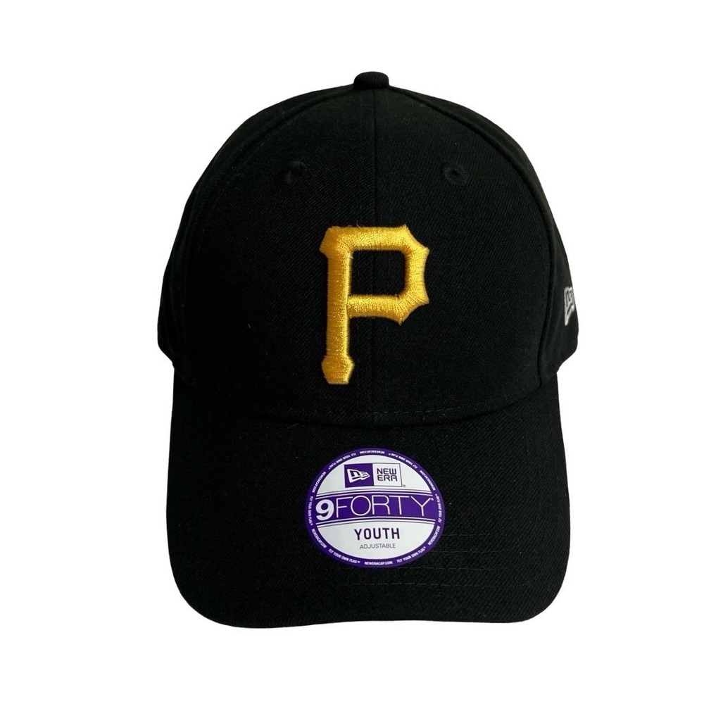 New Era 9FORTY Pittsburgh Pirates Youth Adjustable Hat Black Yellow MLB Cap